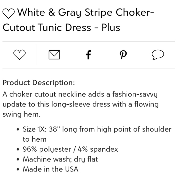 NWOT Plus Size Tunic Collared Dress - Picture 5 of 5
